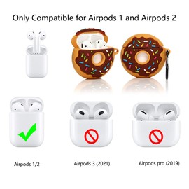Cute Case for AirPods 2nd/1st Generation Earbuds 2019/2016, Suublg Chocolate Snack Drink Skin Design Protective Shockproof Silicone Cartoon Case Covers with Keychain for AirPods 1/2
