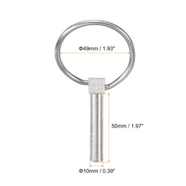 sourcing map 2Pcs 0.39" x 1.97" Tractor Pins 304 Stainless Steel Linch Pin Assortment Kit with Ring for Trailers, Farm Tractors, Trucks, Lawn Mowers, Silver
