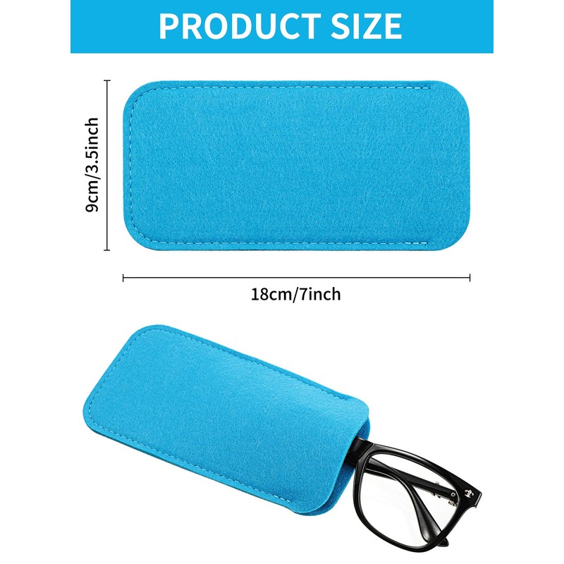 Frienda 7 Pack Soft Eyeglass Cases Reading Felt Glasses Case