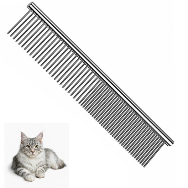 Dog Comb and Cat Combs Stainless Steel Teeth, Grooming Tool