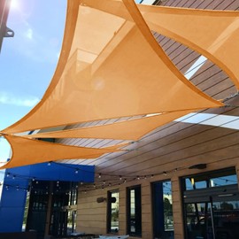 INFRANGE Sun Shade Sail Triangle 12' x 12' x 12' UV Block Sunshade Canopy Fabric for Oudoor Patio Pergola Garden Backyard Pool, Orange