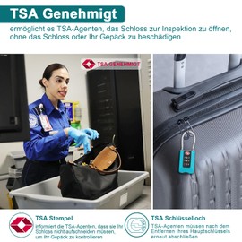 ZHEGE Suitcase Lock, Combination Lock, Lock with Combination Code, White Numbers TSA Suitcase Lock with Lower Button, Flexible Cable, Travel Lock, 3 Digits, Lock Case for Backpack (2 Pieces, Blue)