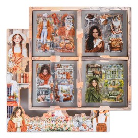 100 Sheets Kawaii Boxed Stickers - PET Transparent Lovely Girl Cute Scrapbook Sticker for Art Journaling Bullet Junk Journal Planners DIY Craft Notebook Collage Album