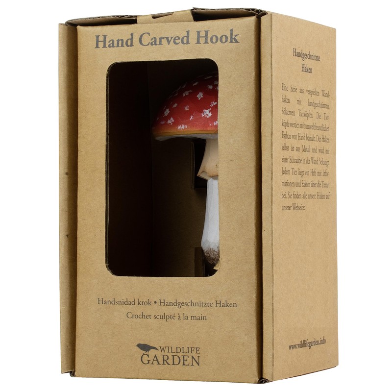 WILDLIFEGARDEN Wildlife Garden WG4558 Hook Toadstool - Hand Carved Wall