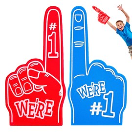 atnayo 2 PCS Number 1 Giant Foam Hands, Gladiators Foam Finger, Party Props Accessories(Blue, Red)