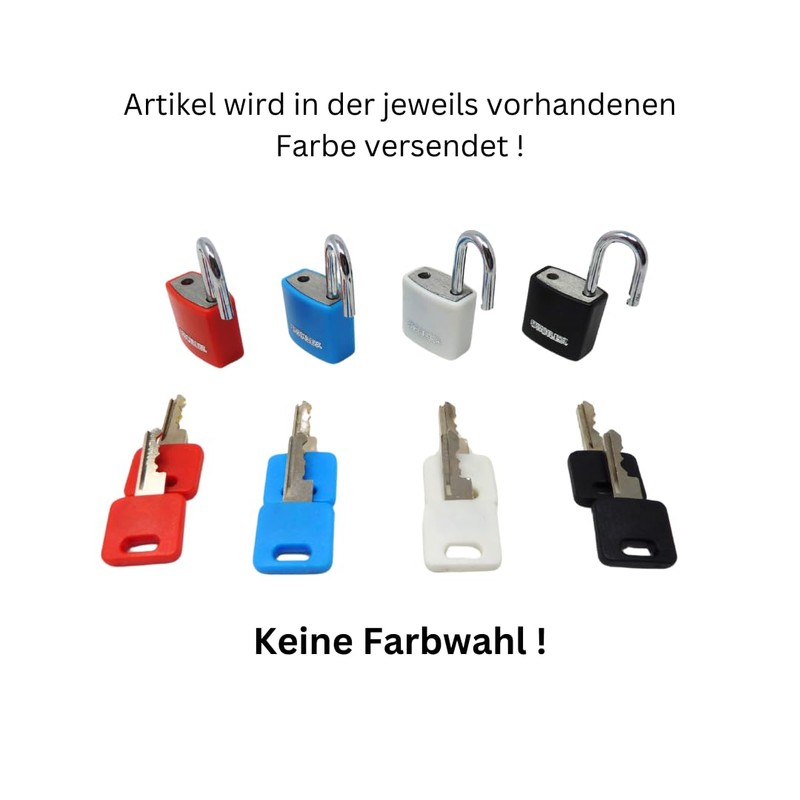 Pack of 1 Aluminium Padlock 20 mm Assorted Colours -