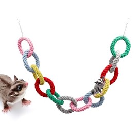 Dnoifne Sugar planeador - Juguetes de escalada colgantes de doce anillos, coloridos juguetes oscilantes de azúcar planeador, juguetes de ratas de hámster, accesorios de jaula para azucar, hurón,