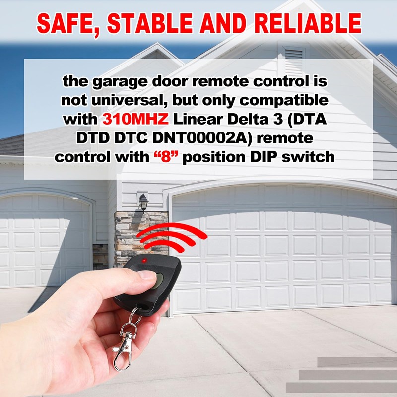 Kingdder 3 Pcs 8 Dip Switch 310mhz Garage Door Remote