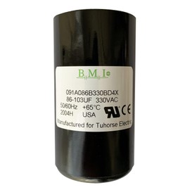 BMI 86-103 MFD (uF) Motor Start Capacitor, Compatible Replacement Part for U17-1424, U17-2074 and The Start Capacitor in TCB20M230 Made in USA by BMI for Tuhorse Electric
