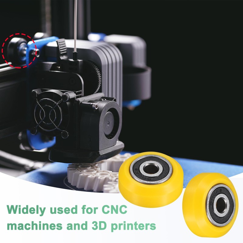 M METERXITY 8pcs 3D Printer Roller V Slot 0.94"/24mm Solid