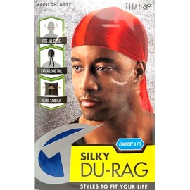 Titan 1PC Silky Durag Mens Cap Premium Soft Silky Headband Quality Extra Long Tail for 360 Fade Braids Twist Locs Headband for Men ROYAL BLUE