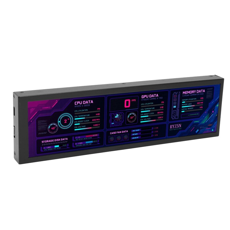 8.8inch IPS LCD Monitor 1920 X 480 CPU GPU SSD