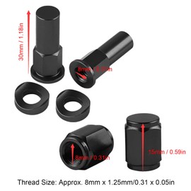 Black Rim Lock Nut, 6061 T6 Aluminum Rim Lock Nuts Spacer Bolts Kit Replacement for Yz 125 250 250F 450F Wr250R Wr450R