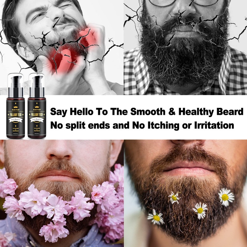 FULLLIGHT TECH Men's 2 Pack Beard Care Kit - Argan