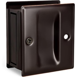 HOMOTEK 4 Pack Privacy Pocket Door Pull - No Switch Plate, Replace Old/Damaged Pull, 2-3/4”x2-1/2”, for 1-3/8” Thickness Door, Oil Rubbed Bronze