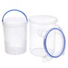 JUXYES Plastic Pickle Container Jar with Strainer Flip, Transparent Pickle