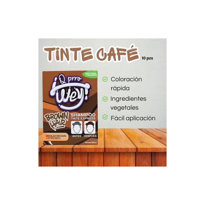 Tinte Shampoo Express Orgánico Natural 10 Sobres Organic Express Hair
