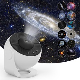 Star Projector,Rusoso Galaxy Projector,12 in 1 Planetarium Star Projector Realistic Starry Sky Night Light,360 °Rotation,Timing,Mute Design,Projection Effect forBedroom,Party,Game Rooms