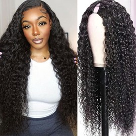 MOOTAFUL V Part Wig Human Hair Deep Wave for Black Women Upgrade U Part Human Hair Wig 22 Inch 100% Beginner Friendly 200% Density Natural Color