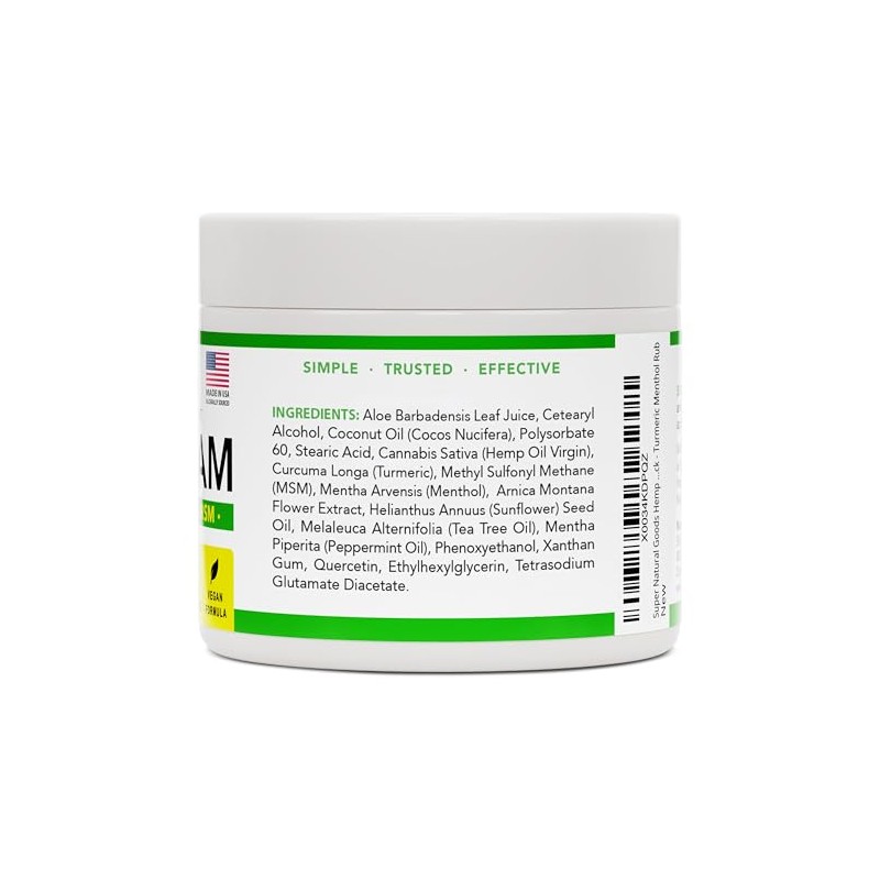 ​​Super Natural Goods Hemp Cream with Hemp Oil, Turmeric, Arnica