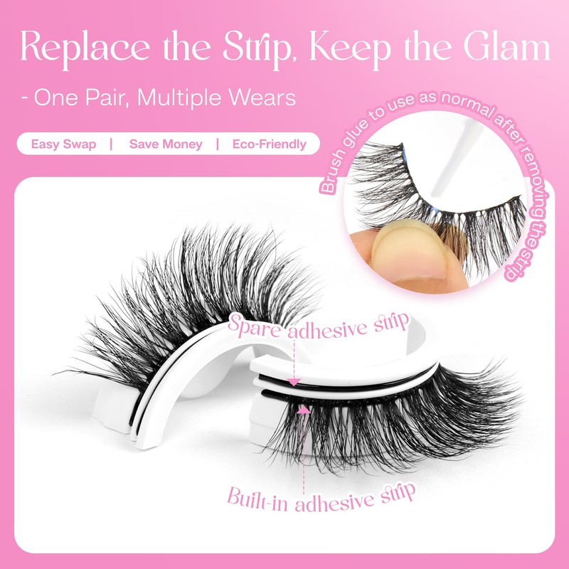 CALAILIS Self Adhesive Eyelashes 5 Pairs Natural Look Press On