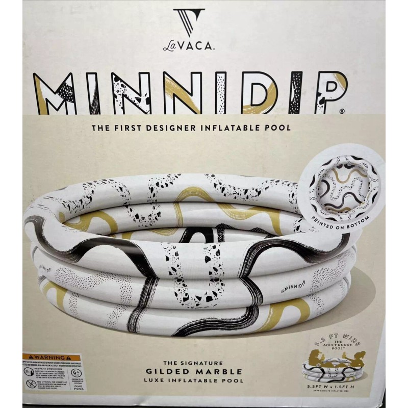 Minnidip The Signature Gilded Marble Luxe Inflatable Designer Pool 5.5’