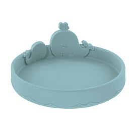 Nuby Animal Friend - Placa redonda de silicona para niños pequeños - 6+ meses - Placa de ballena azul