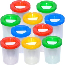 10 Non-Spill Paint Pots with Plastic Stoppers