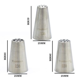 Tumtanm 3 Pcs Grass Piping Nozzles, Seamless Grass Piping Tips, DIY Piping Icing Nozzle Tool for Cupcakes