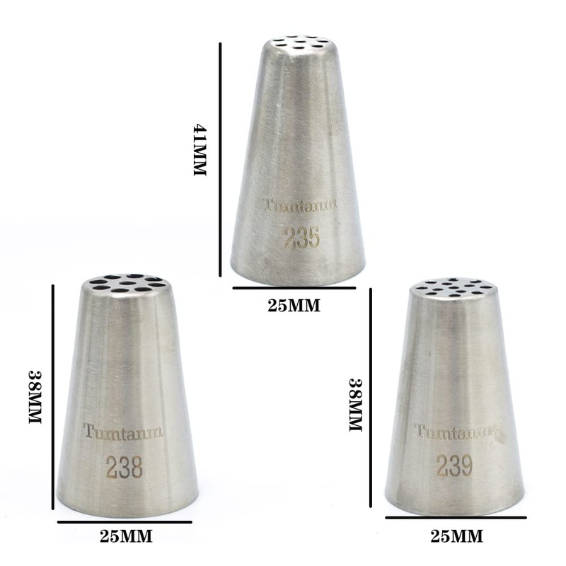 Tumtanm 3 Pcs Grass Piping Nozzles, Seamless Grass Piping Tips,