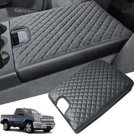 ANMOSVO - Funda de consola central para Chevy Silverado/GMC Sierra/Tahoe Yukon Suburban 2007-2013, resistente a los arañazos, funda de consola media de vinilo de piel (solo asiento de salto)