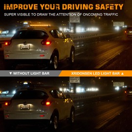 XRIDONSEN 37" 104 LED Roof Top Strobe Light Bar Amber Traffic Advisor Lights Double Side Emergency Warning Safety Flashing w/Magnetic Mount for Construction Vehicles Plow/Tow Trucks Pickup Wrecker