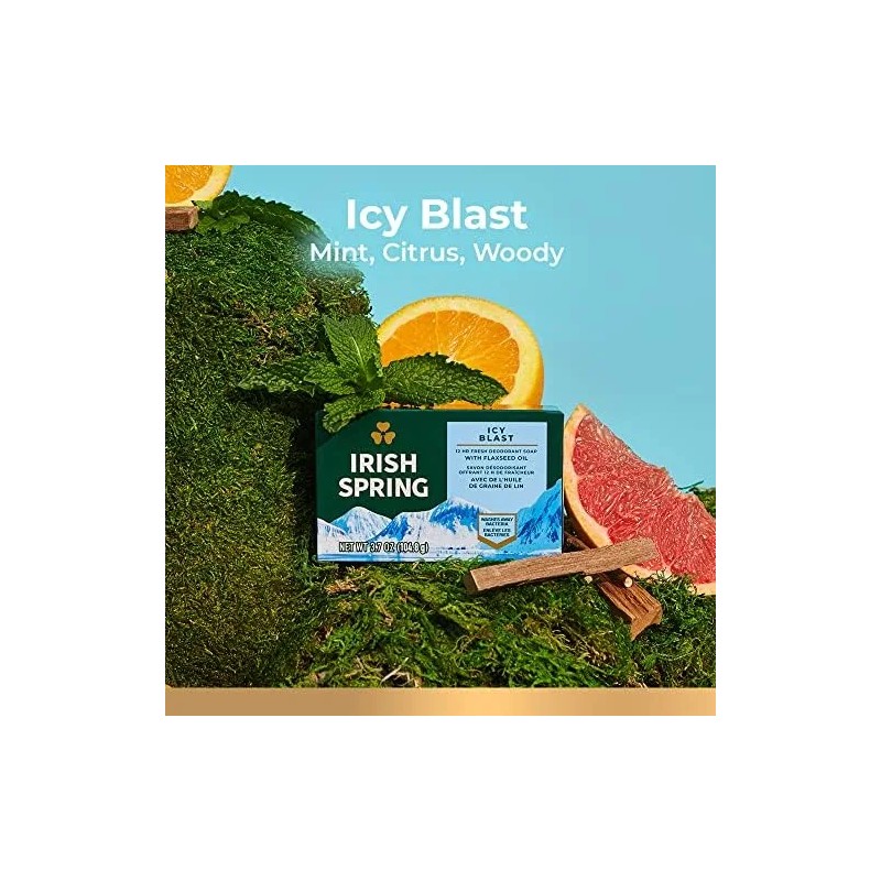 Jabón En Barra Irish Spring Icy Blast Para Hombres, Jabón