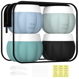 Redfly Travel Containers for Toiletries, TSA Approved Travel Size Containers, Silicone Travel Jars for Creams, Travel Size Toiletries Containers, Leak-proof Travel Essentials with Lid for Cosmetic