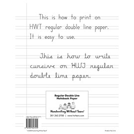 Handwriting Without Tears Double-Lined Notebook Paper, 100 Sheets