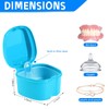 KISEER Light Blue Denture Bath Case Cup Box Holder Storage