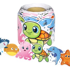 Leezead Sea Animal Border, 65.6Ft Under The Sea Bulletin Board Border Summer Ocean Theme Bulletin Border Trim Cute Sea Animal Fish Borders for School Classroom Chalkboard Whiteboard Wall Decor