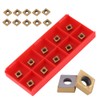 10pcs Tin-Coated CNC Carbide Insert Cutter Indexable Lathe Milling Inserts