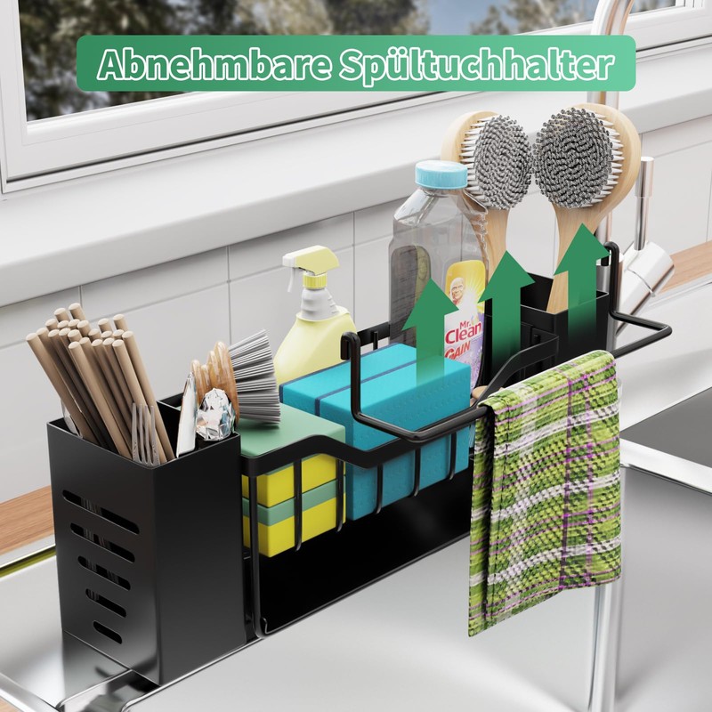 Koolkasa Sink Organiser, Kitchen Sponge Holder, Sink Organiser with Dish