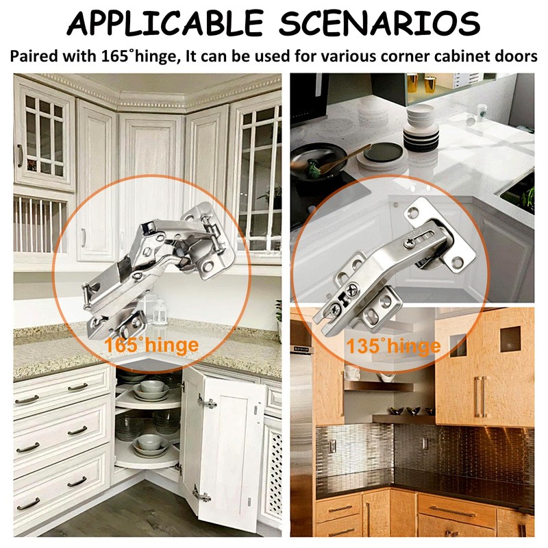 JinBoCheng 2 Pack 135° Lazy Susan Hinges for Cabinets, Corner