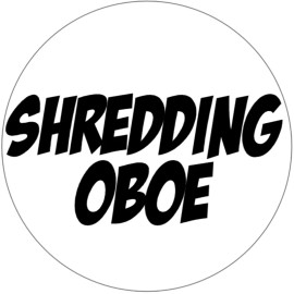 Kiwi Gifts Shredding Oboe - 3 Pack Circle Stickers 3" x 3" - Music Musician Band