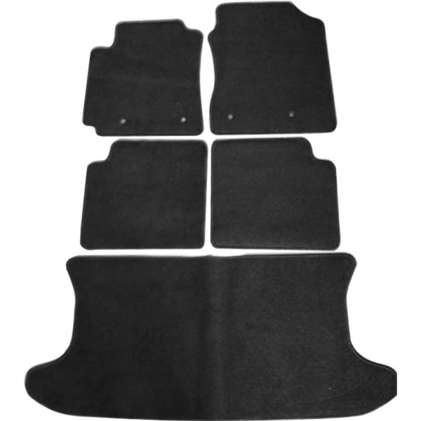 SDeelCase OE 5 Pcs Factory Fitment F&R Black Carpets Nylon