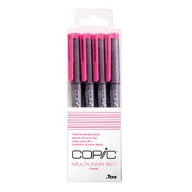 Too Copic Multi Liners, 4-Pack, Pink Set, safety pink