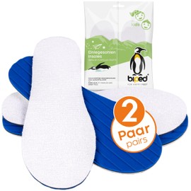 biped 2 Pairs of Children's Barefoot Insoles - Made of Soft Cotton Terry Cloth with Bamboo Fibres and Activated Carbon - Antibacterial, for Hygienic Freshness in the Shoe z2771 (26-27)