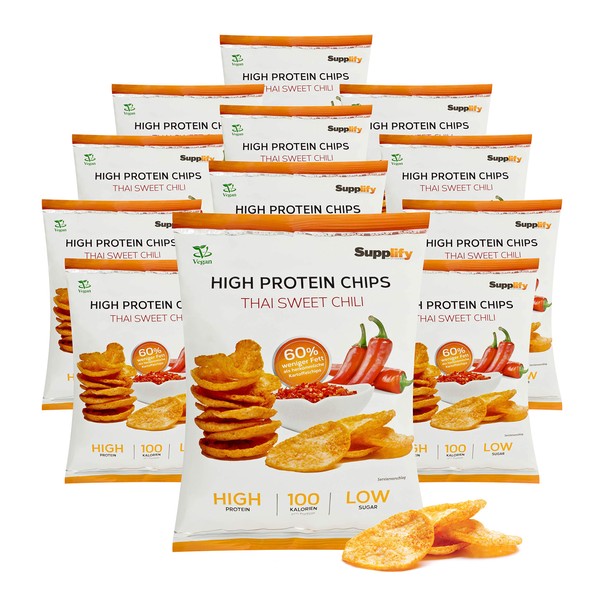 High Protein Chips - Protein Fitness Snack From Supplify - Whey Protein Powder- Bar Substitute In 3 Versch. Flavours - Indulge with a Clear Conscience.