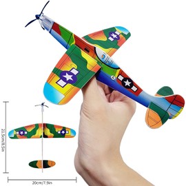 Pack of 12 Gliding Planes for Children, 12 Different Styrofoam Flights, Individually Packed Polystyrene Gliders, Gliders, Throwing Gliders, Party Bags, Children's Birthday Party Favours for Boys and