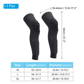 PATIKIL Large Knee Calf Pad 2 Pack Knee Brace Pad Compression Leg Sleeve Protective Calf Shin Guard for Youth Adults Football Basketball Baseball Black