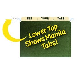 Find It Hanging File Folders with Innovative Top Rail, 9 Pt. Stock, Letter Size (8.5 x 11), Green, 20 per Pack (FT07033)