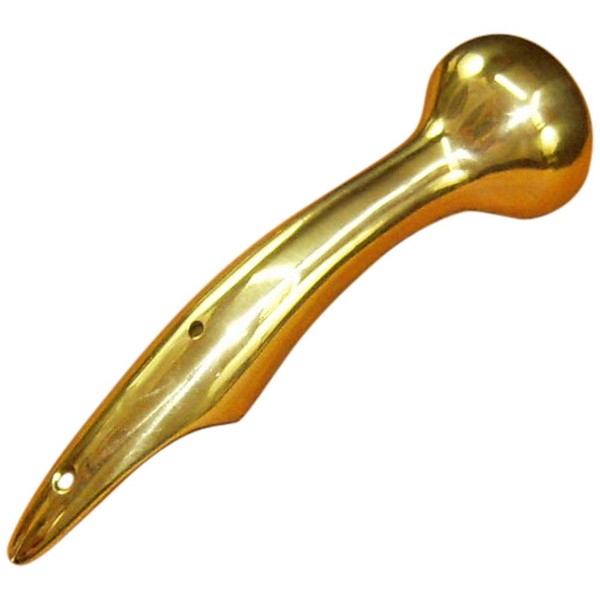 JWL HAWNKOA PRODUCTS (1) Hames Solid Brass Walking Stick Cane Handle Traditional 8" Long 3 Hole Model … (Brass)
