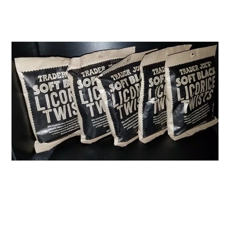 Trader Joe's 5-Pack! Trader Joe's Licorice Twists Soft Black Trader